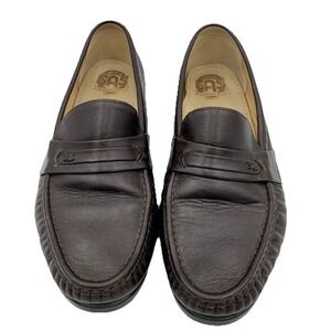 SAS Ace Dark Brown Leather‎ Loafer Shoes Handsewn Men 10W Wide Slip On Comfort